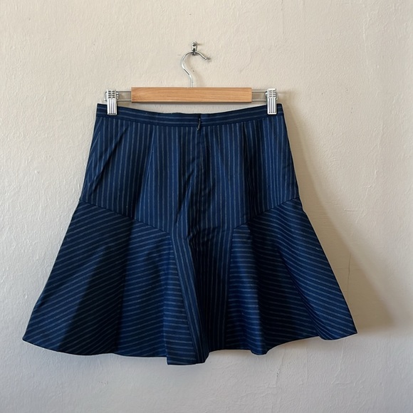 J. Crew Blue Pin Stripe Wool Blend Skirt 0 - Picture 4 of 8
